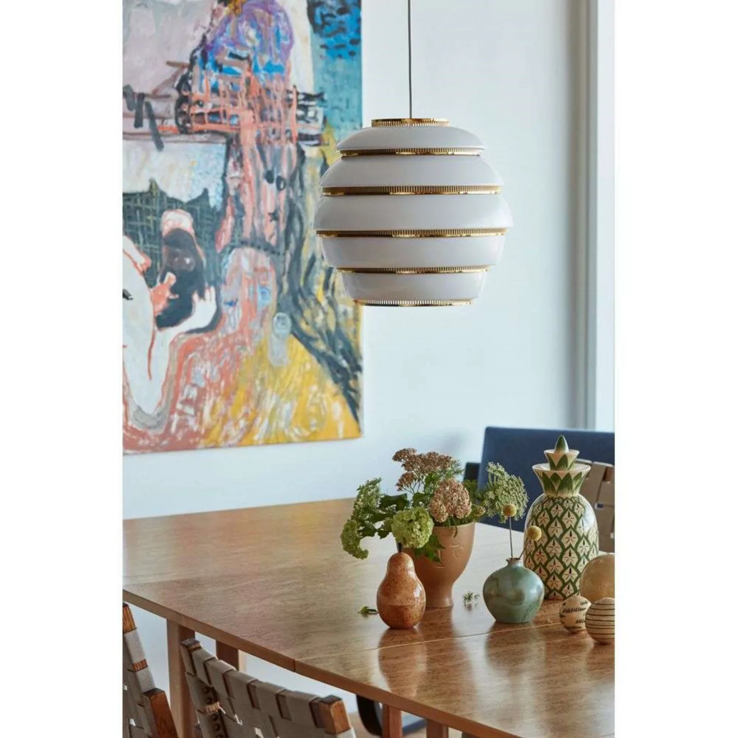 A331 Beehive Pendelleuchte White/Brass - Artek - Esszimmer - Aluminium