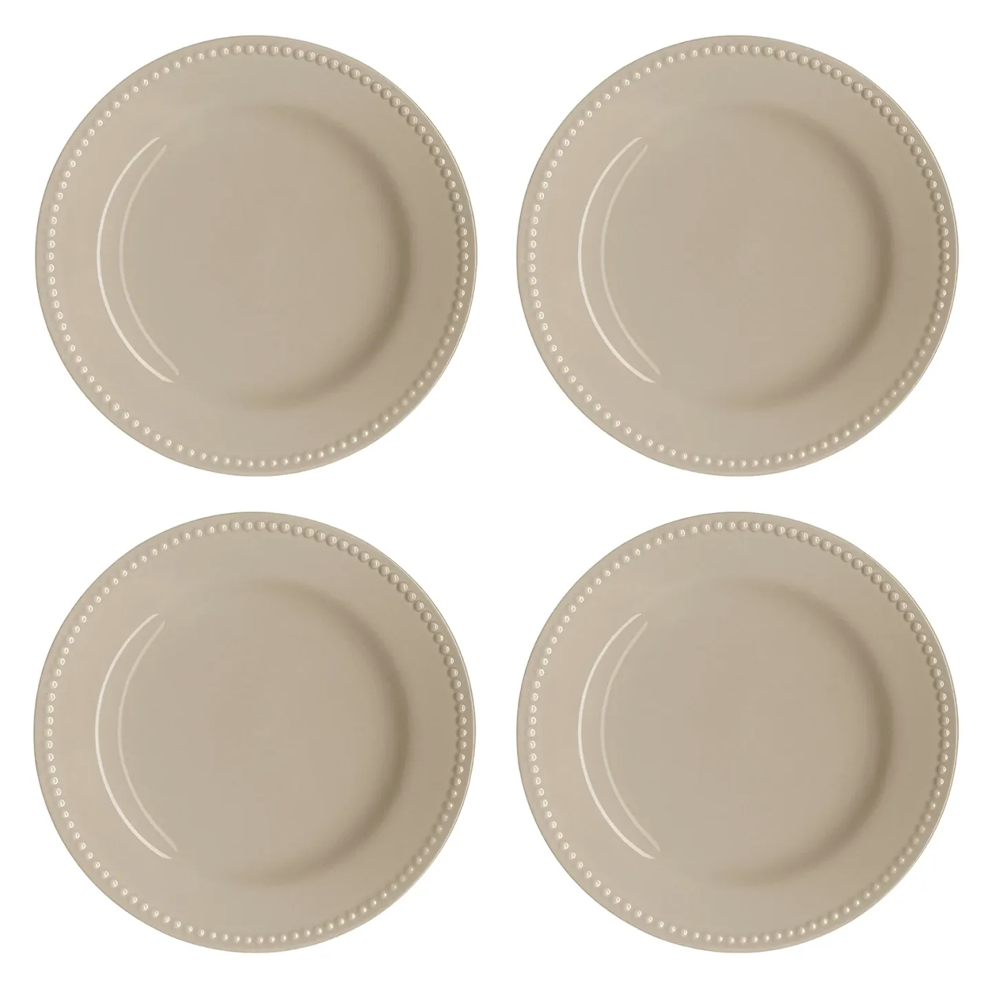 Scandi Living Dots assiett 22 cm 4-pack Beige