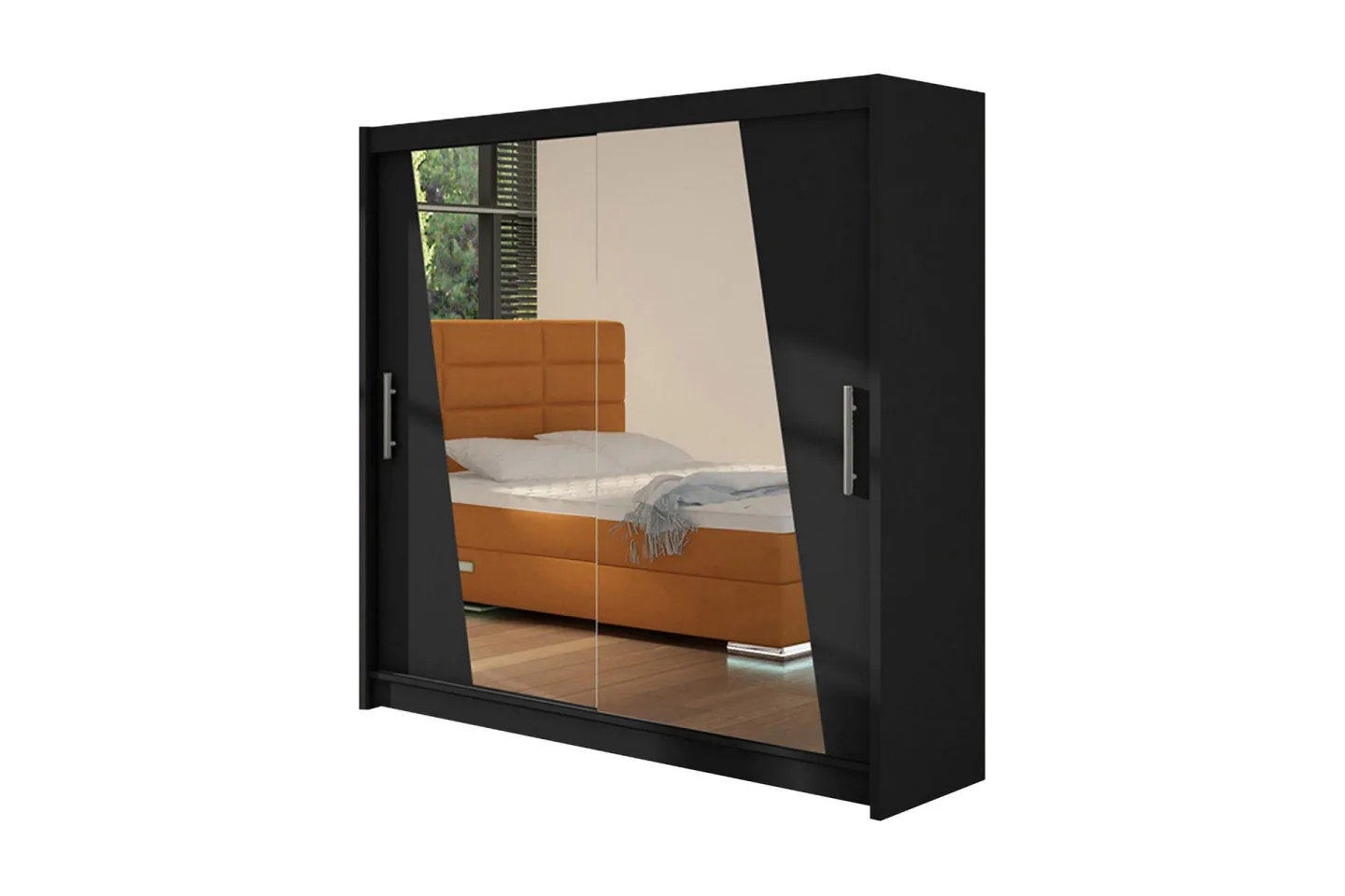 Garderob Prag LED-belysning - Svart