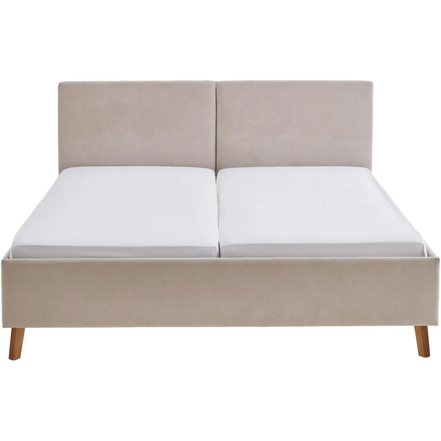 Bett Nola Beige Stoff 180 x 200 cm