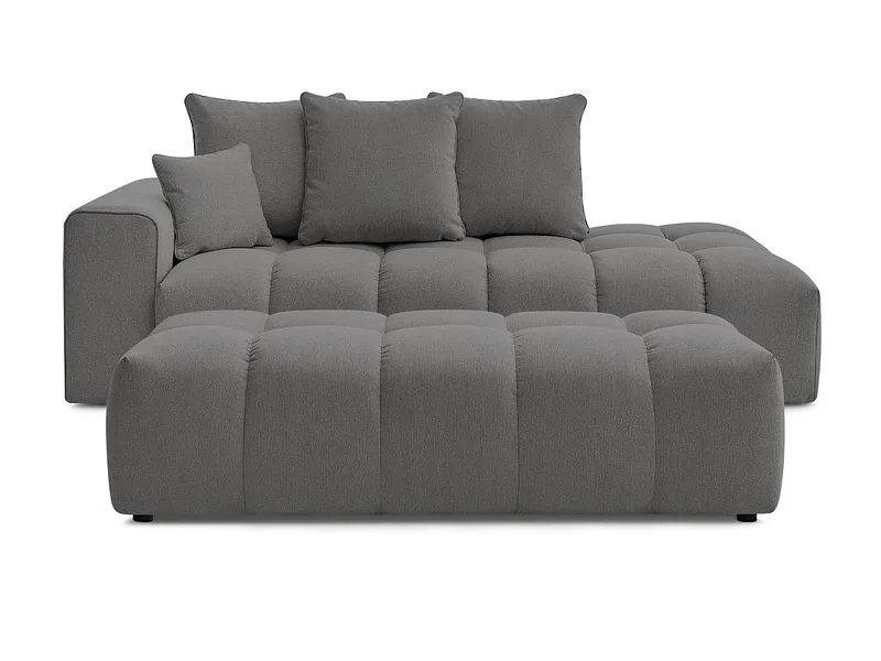 3er Sofa mit Hocker BOBOCHIC MONT-BLANC Stoff chiniert dunkelgrau