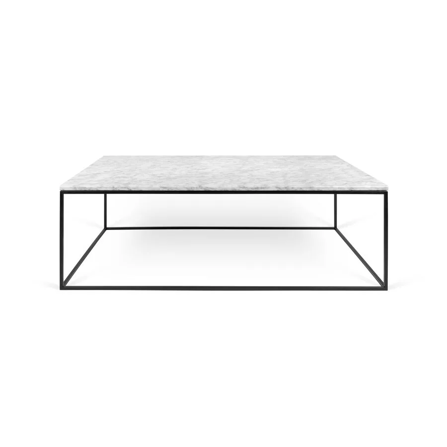 Salontisch Nissa weiss, schwarz Marmor/Metall B 120 T 75 cm
