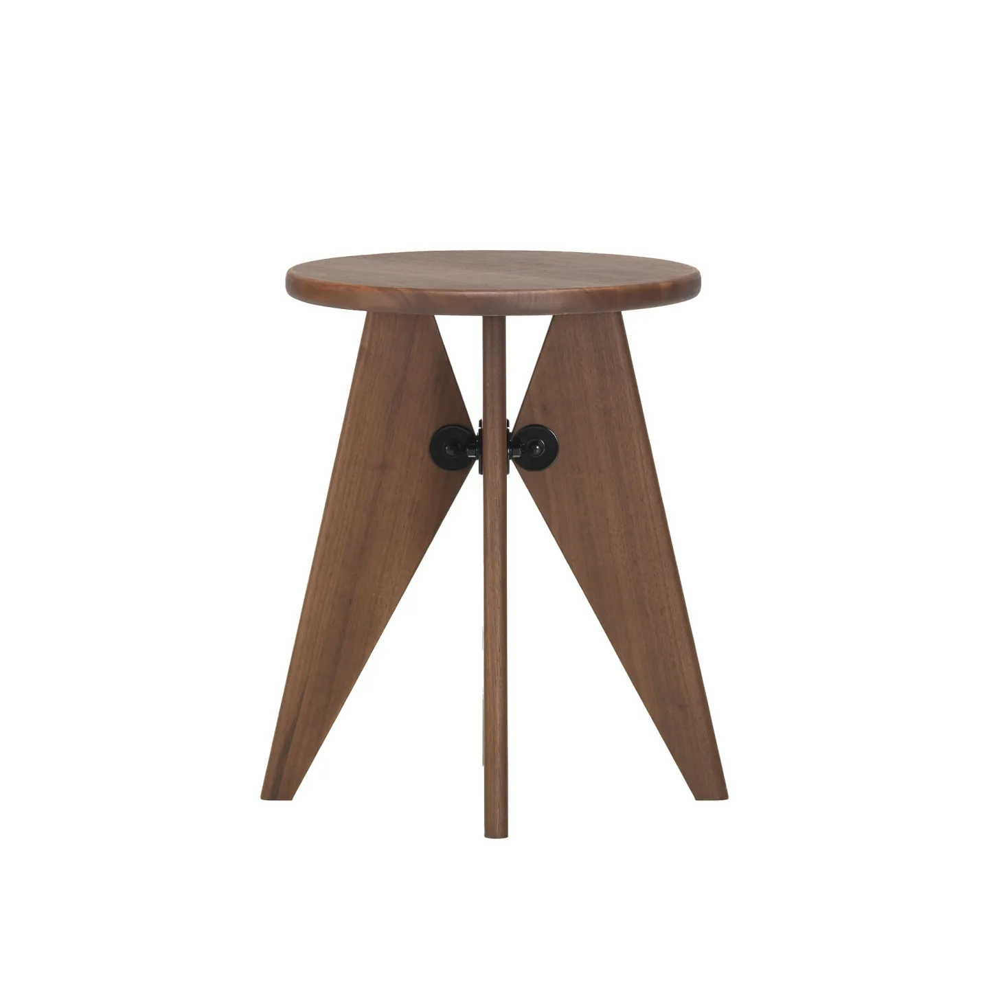 Vitra - Tabouret Bois Valnöt - Pallar - Jean Prouvé - Brun - Metall/Trä