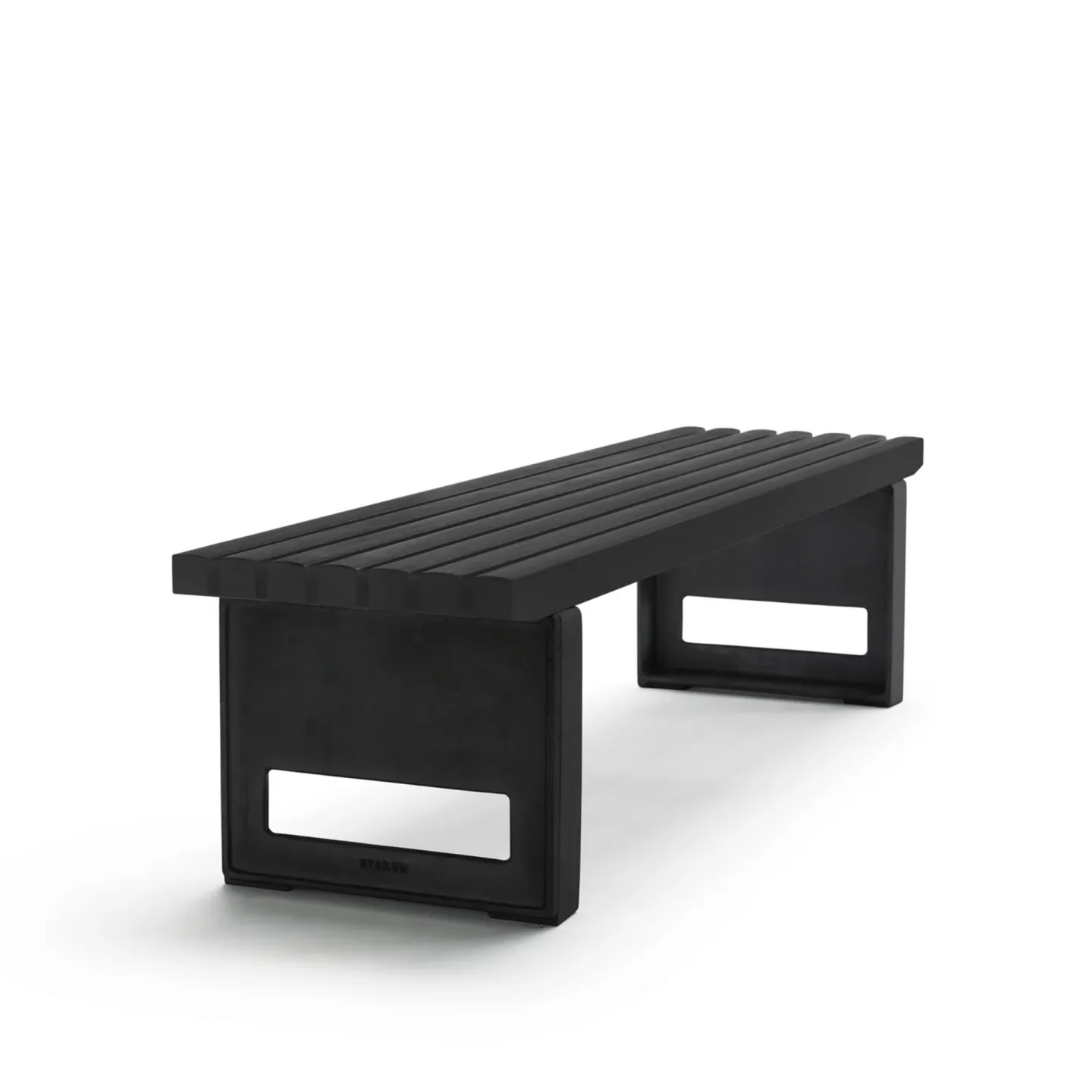 Byarums Bruk - Bänk Block - Smal Grålackerad Furu/Svartlackerad Aluminium - Trädgårdsbänkar - Mårten Cyrén - Svart - Metall