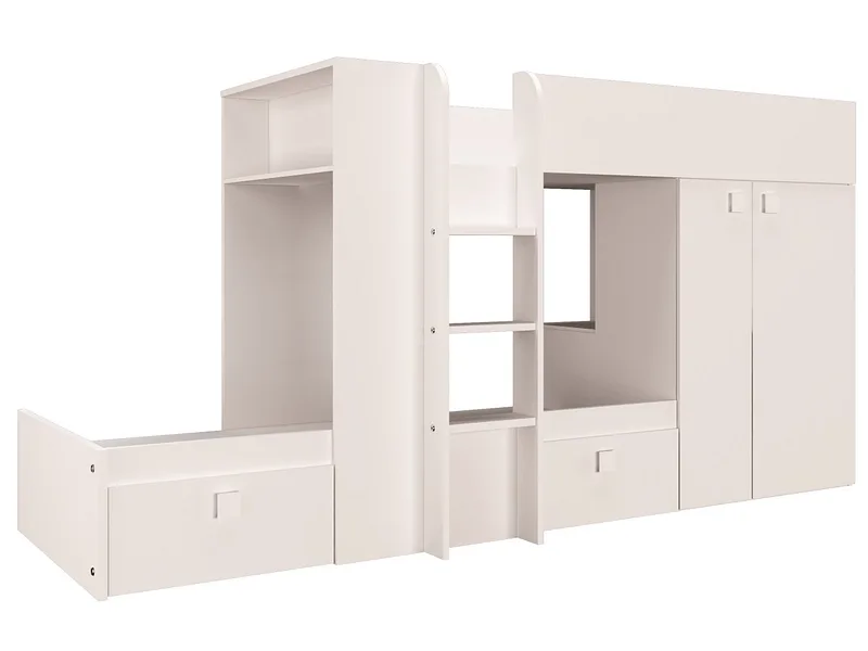 Hochbett TRENDY TRASMAN 90x200cm weiss