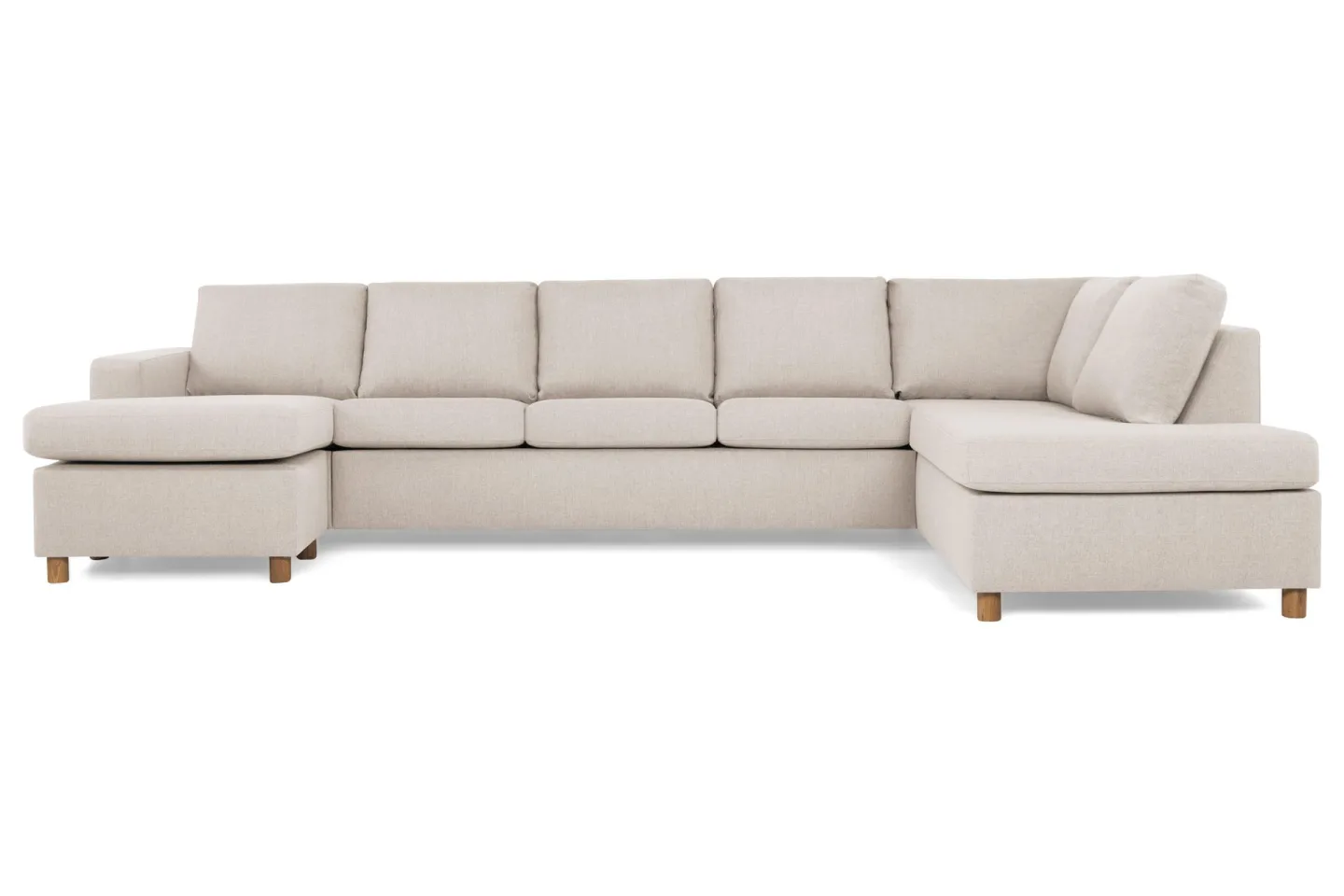 Crazy 5-sits Högervänd U-formad X-Large Soffa med Divan och Schäslong i Tyg - Beige