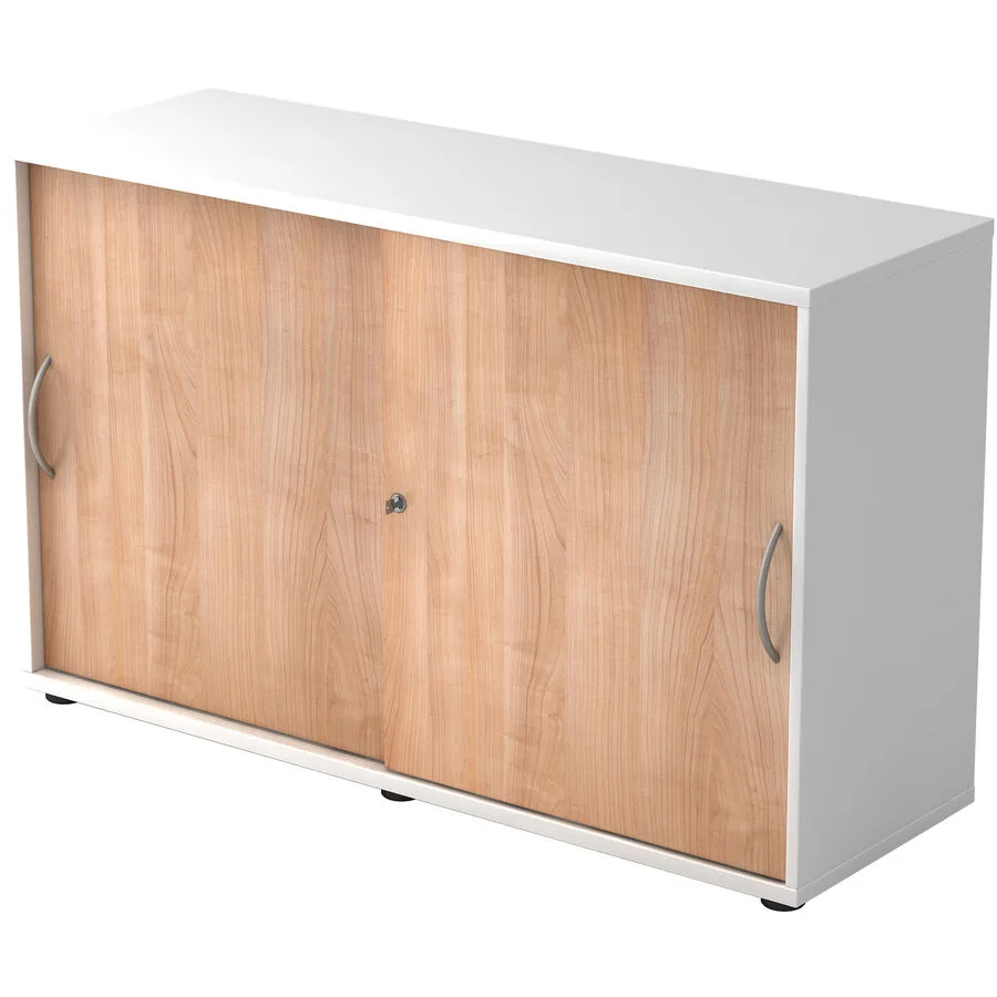 Aktenschrank Office Nussbaum Dekor, Weiss Holzwerkstoff B 120 cm H 74.8 cm