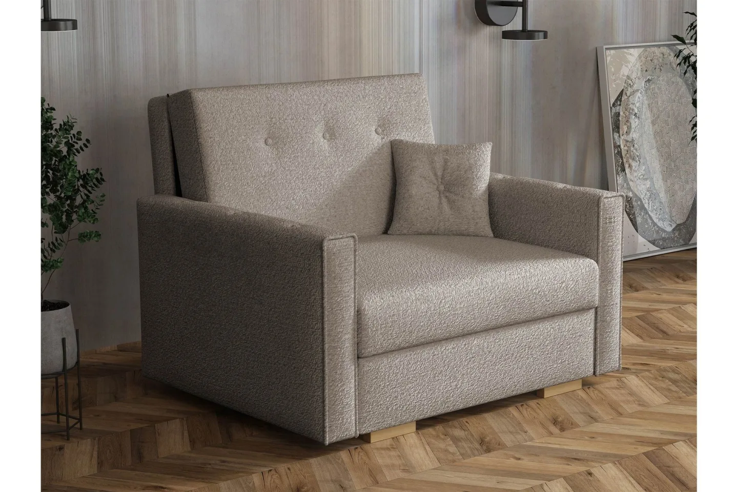 Ajiz Bäddsoffa 2-sits i Bouclé - Grå