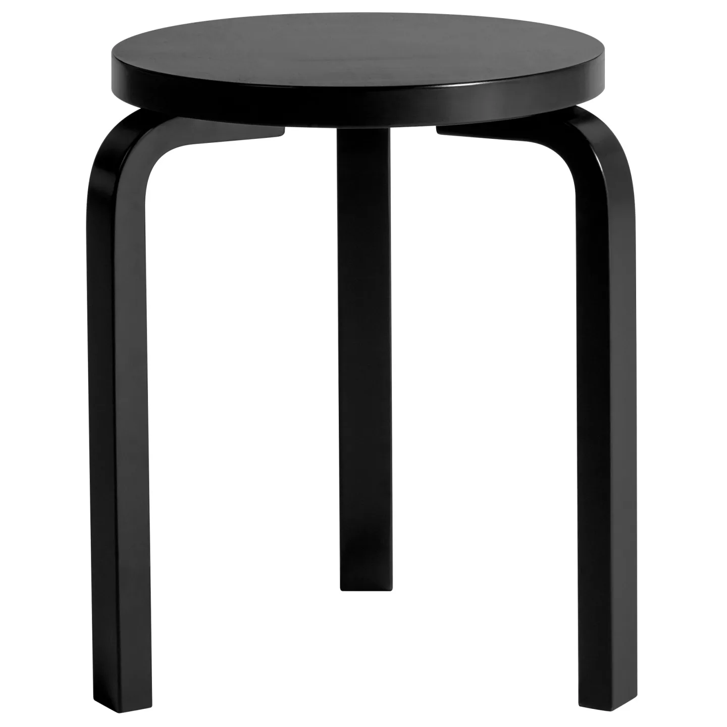 Artek - Stool 60 sittpall svartlackad björk - Pallar - Alvar Aalto