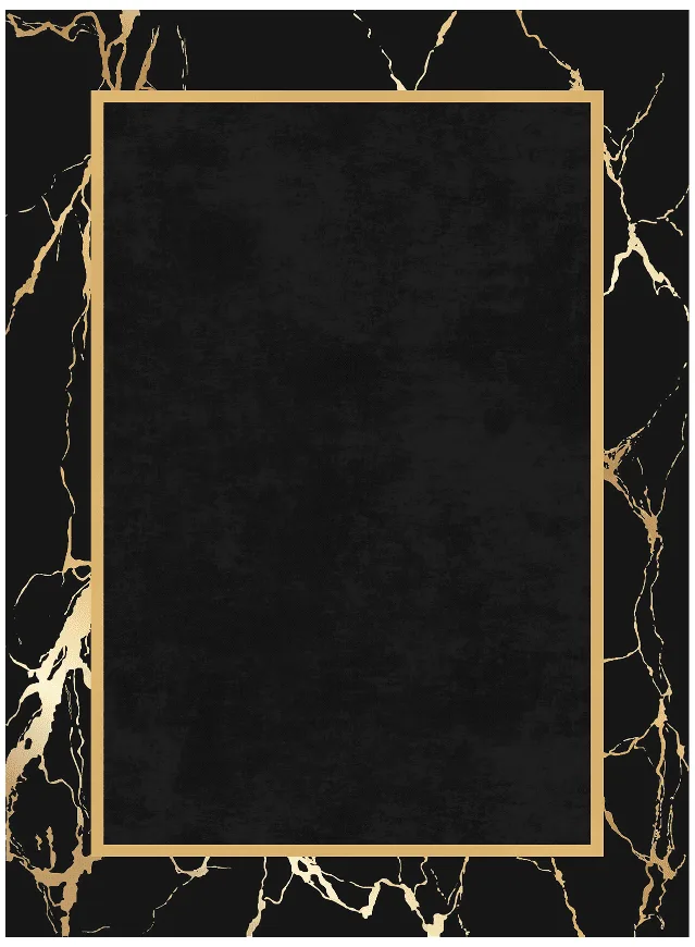 Wilton-teppe - Cerasia (svart/gull) (Størrelse: 240 x 340 cm)