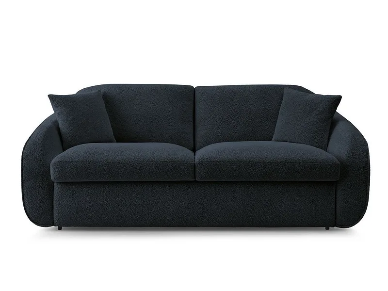 3er Sofa BOBOCHIC CEZANNE Boucle-Stoff dunkelblau