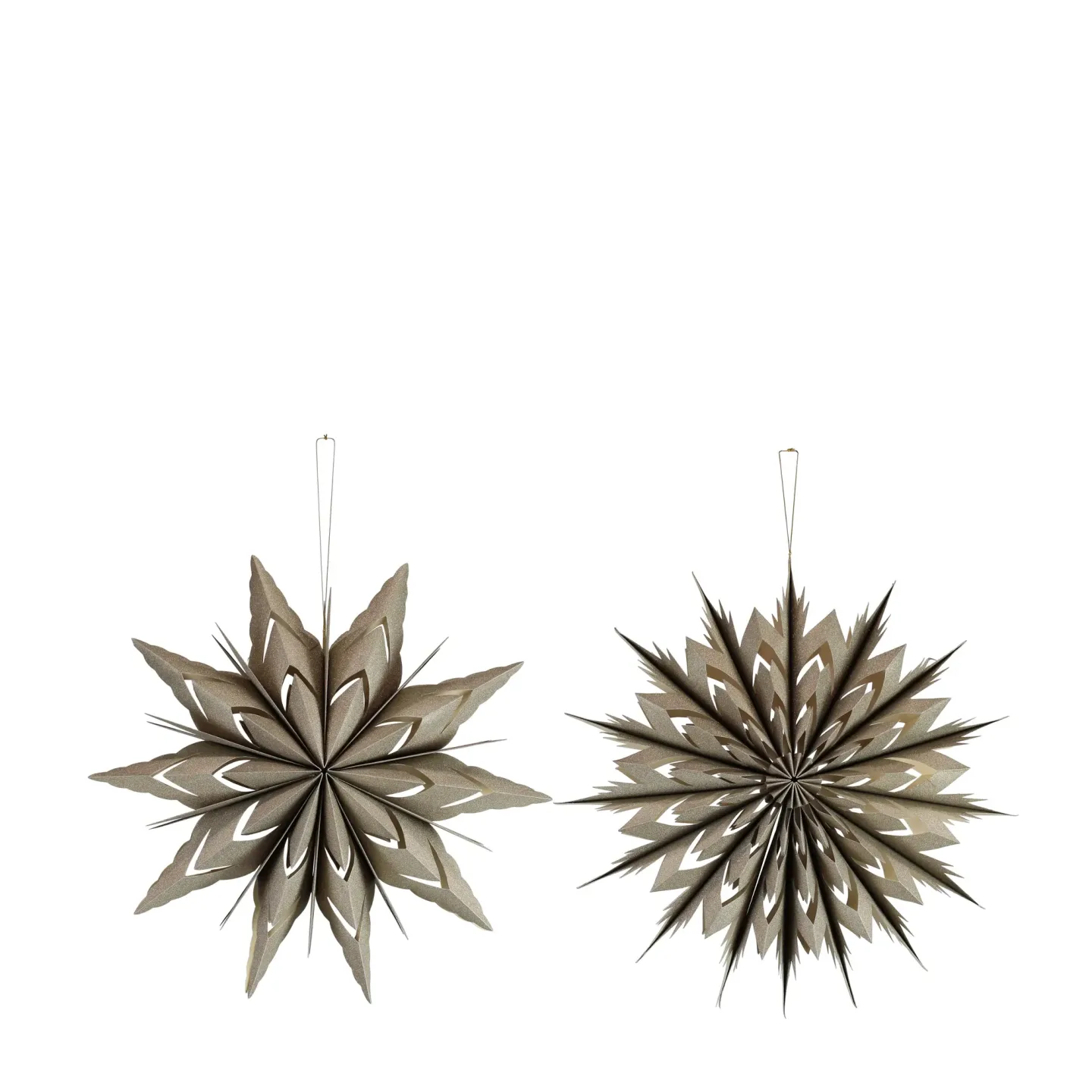 Decofinder Weihnachtsschmuck Papier mit Glitzer, Champagner Beige | Schubiger Möbel