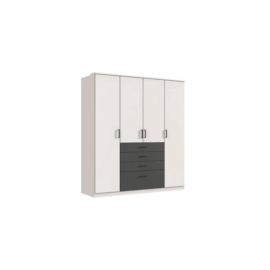 Kleiderschrank Coty Weiss/graphit Holzwerkstoff B 180 cm