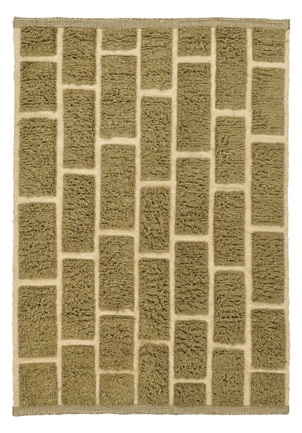 Ryetepper - Leknes Hand Woven Wool Shaggy (grønn) (Størrelse: 200 x 290 cm)