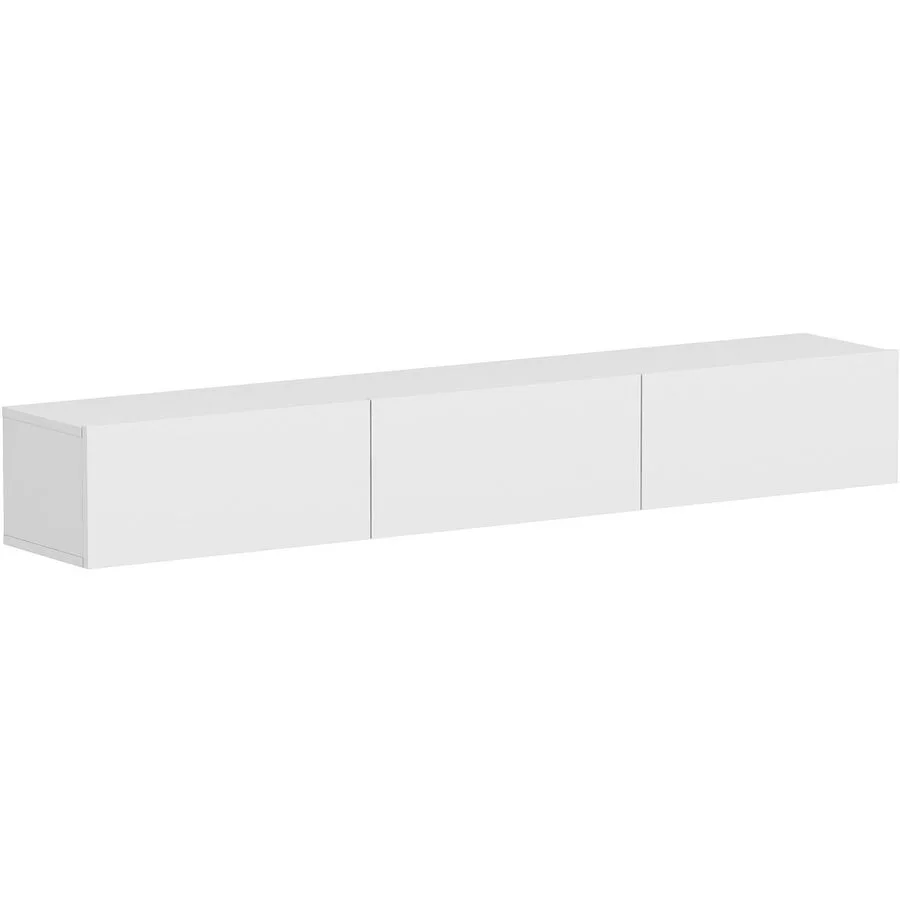 TV-Möbel Yasam weiss Melaminbeschichtete Spanplatte B 180 cm 15 kg