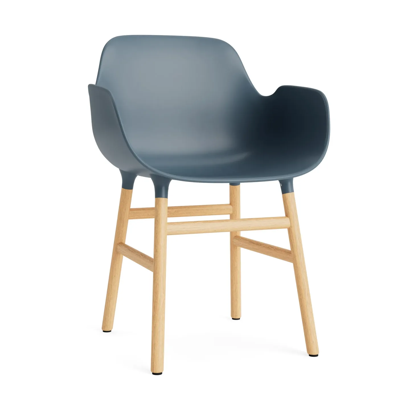 Normann Copenhagen Form Armlehnstuhl Blue, Eichenholzbeine