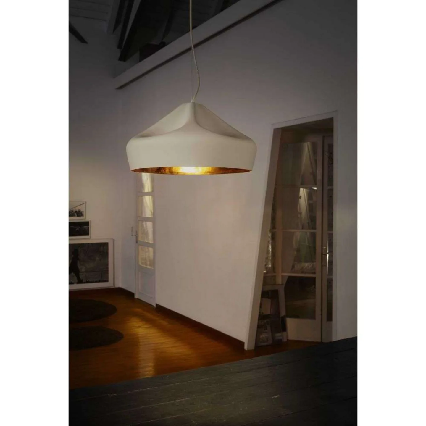 Pleat Box 47 LED Pendelleuchte Ocher/Weiß - Marset - Wohnzimmer - Keramik