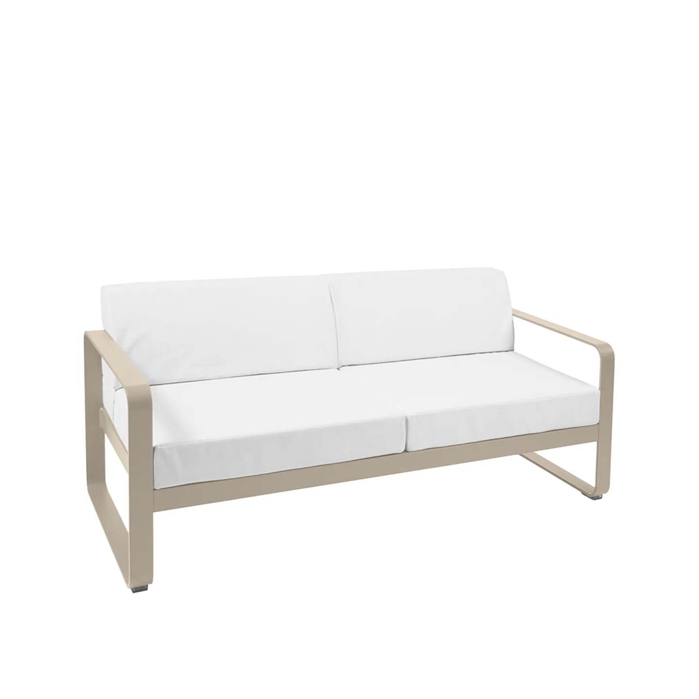 Fermob - Bellevie 2 Seater Sofa Off-White Cushions, Nutmeg - Soffor utomhus - Pagnon & Pelhaître