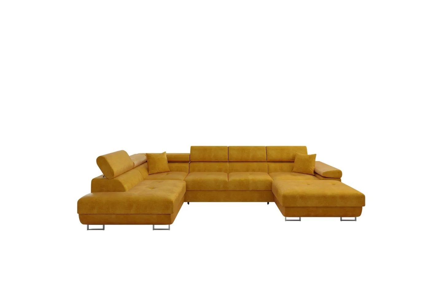 Gabina Soffa med Divan och Schäslong 4-sits - Gul