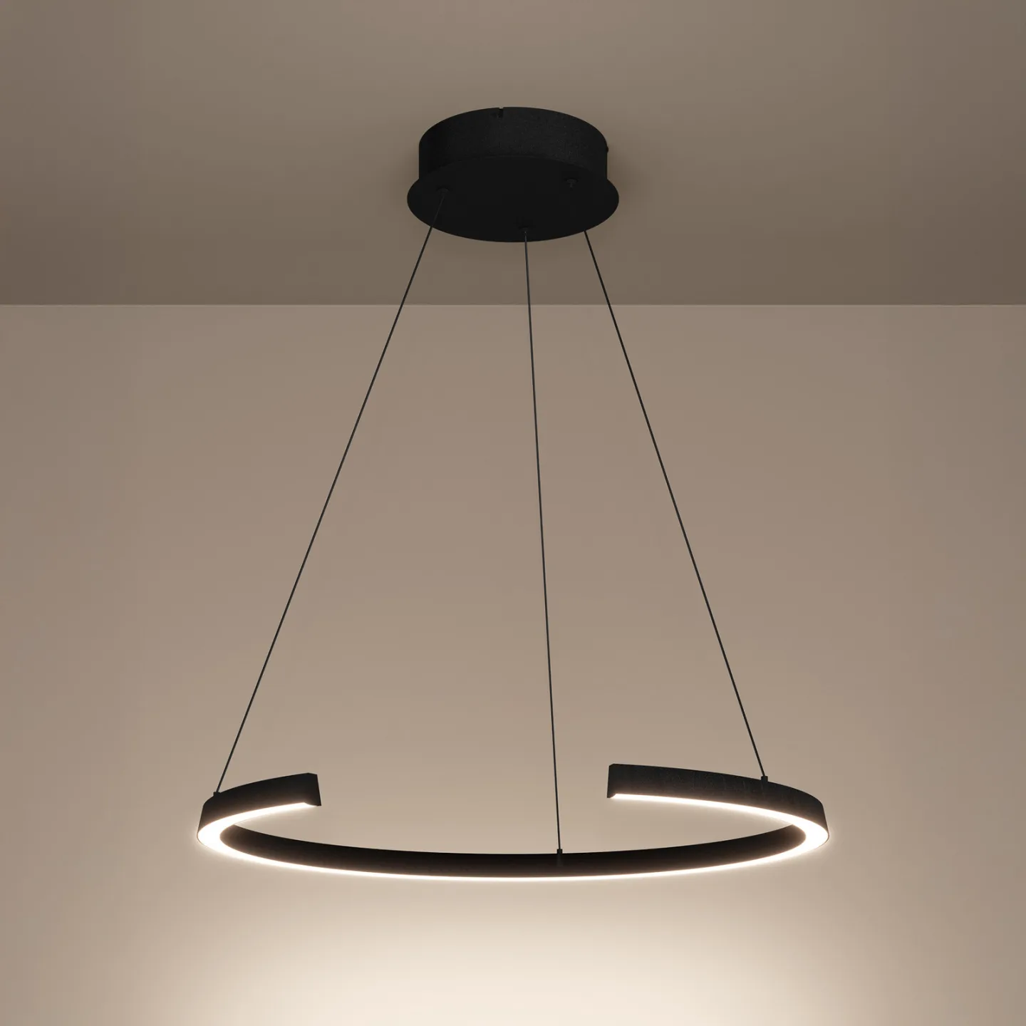 Labonete hengelampe, svart, Ø80 cm, 1 lyskilde, CCT – Stars of Light - Stue - Moderne - Aluminium - Med en lyskilde