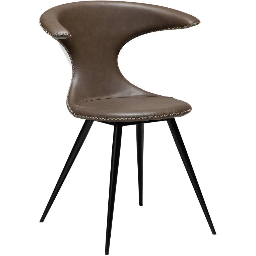 DAN-FORM Stuhl 2er-Set Flair Brown Kunstleder