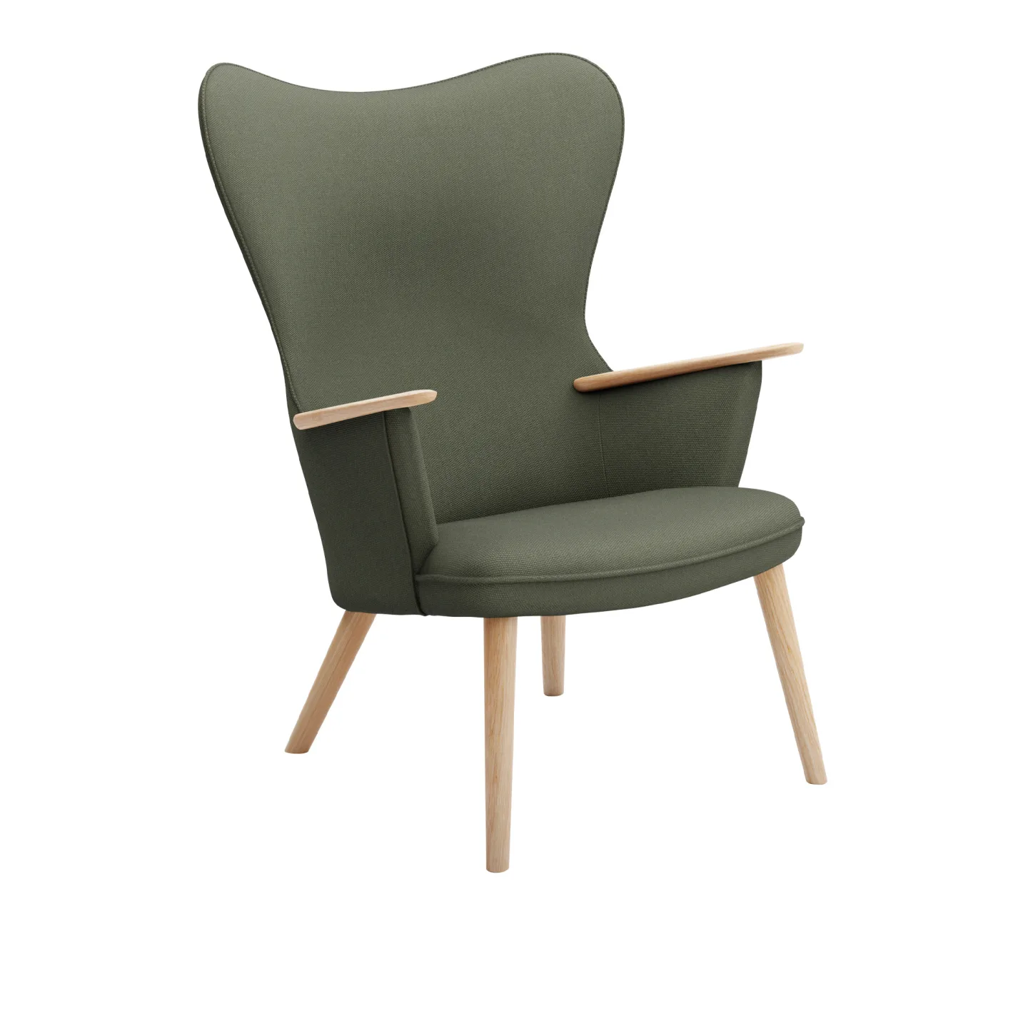 Carl Hansen - CH78 Mama Bear, Oljad ek, Fjord 961 - Fåtöljer - Hans J. Wegner - Trä/Textilmaterial/Skum