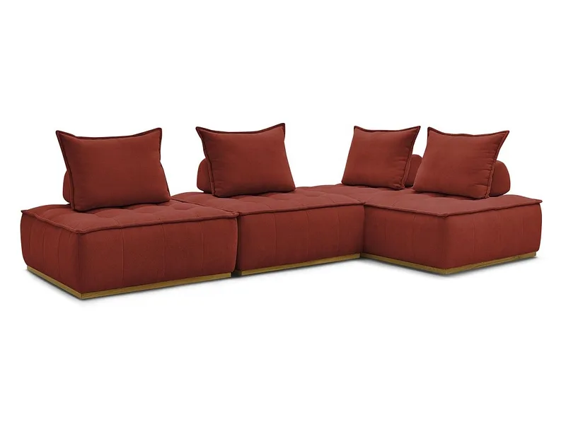 Ecksofa BOBOCHIC ELISA Stoff mit Textur orange