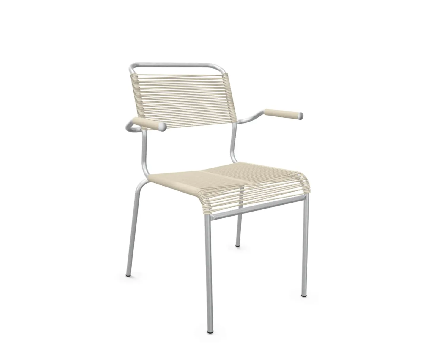 Schaffner Spaghetti-Stuhl Säntis mit Armlehnen Feuerverzinkt Beige | Schubiger Möbel