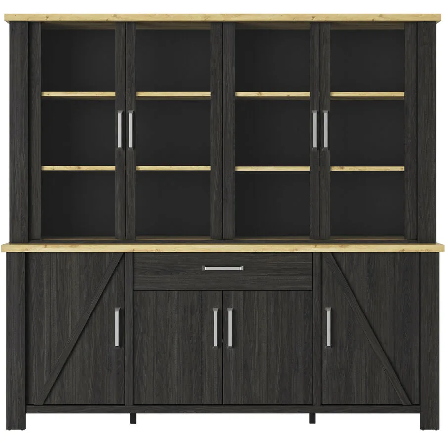 Sideboard Reyet schwarz/Eiche Holzwerkstoff B 220 H 93 cm