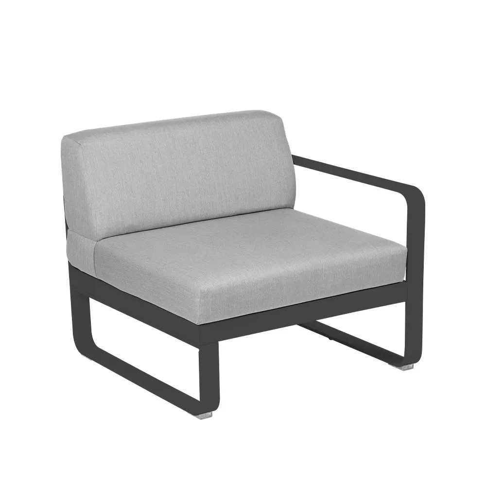 Fermob Bellevie Right modulsoffa Anthracite (grå), flannel grey dyna, 1-sits