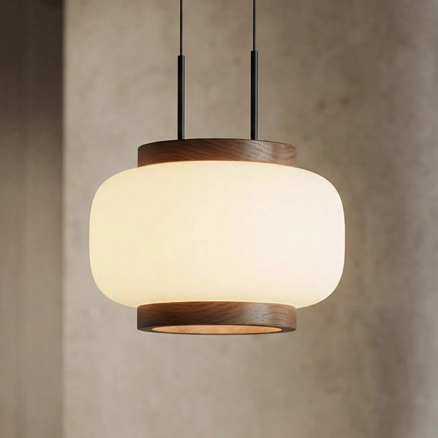 Shiro LED-hængelampe, 1 lyskilde, højdejusterbar, glas - Quitani - Stue - Design - Med skærm