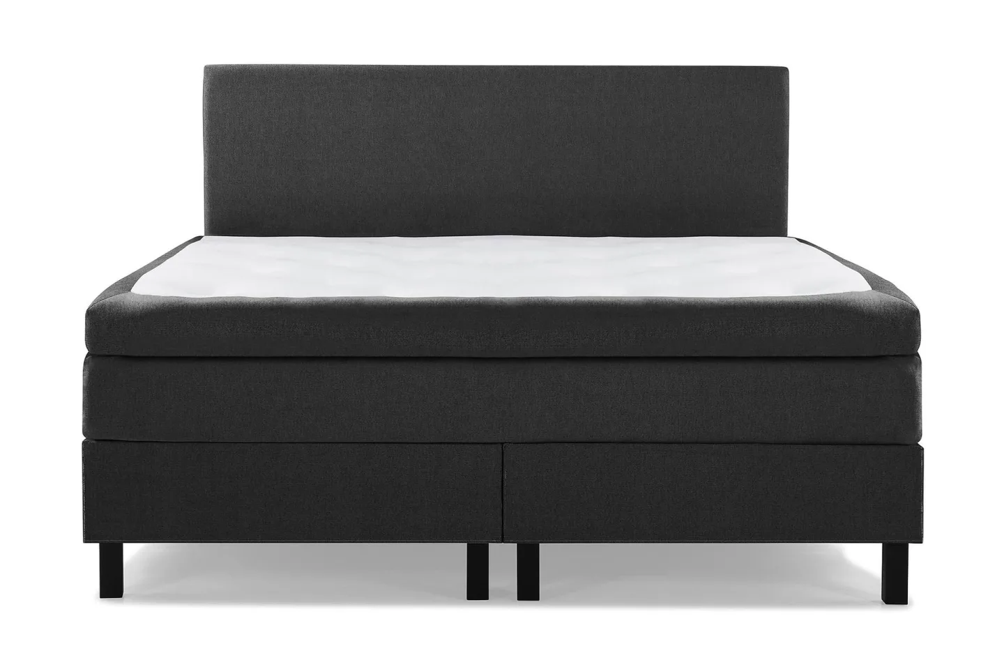 Lucky Komplett Sängpaket 180x200 Memory Slät Sänggavel - Svart/Grå/PU