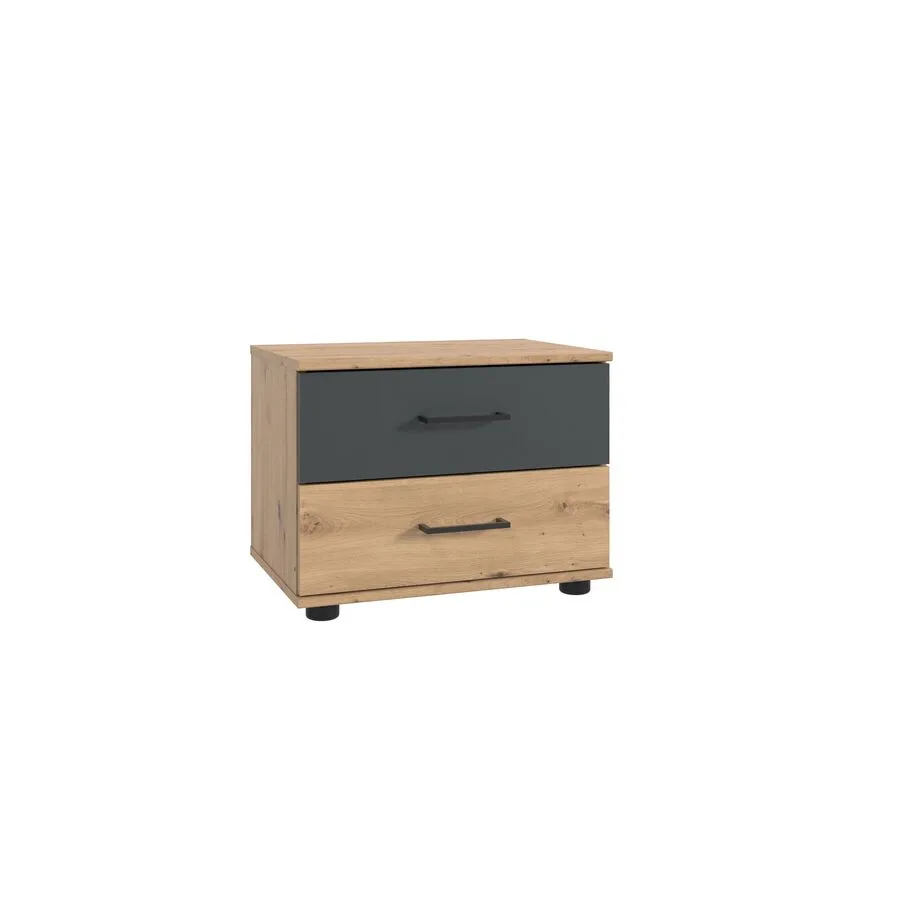 Nachttisch Tiby graphit/Eiche Nachbildung Holzwerkstoff B 52 H 40 cm