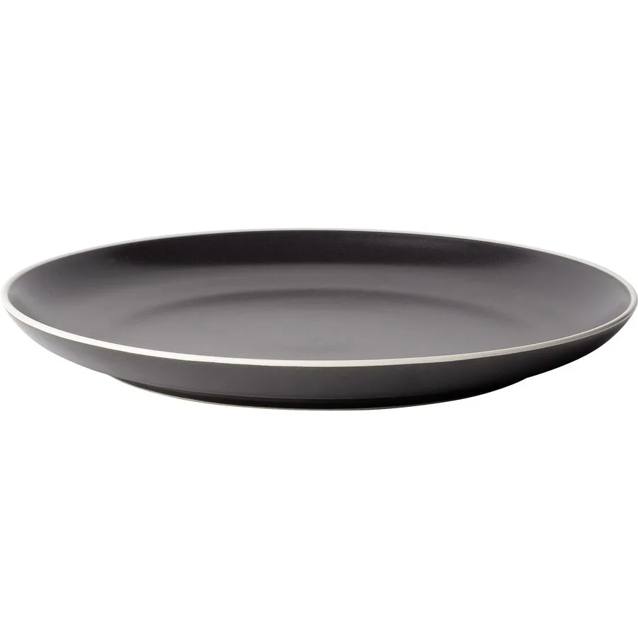 Teller flach Elements Yin & Yang Schwarz Steinzeug 27 cm