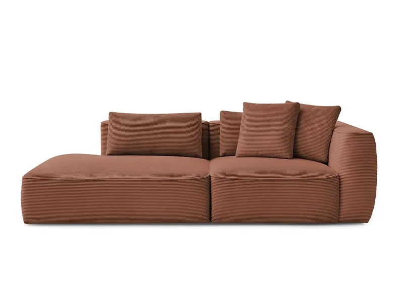 3er Sofa BOBOCHIC LEOPOLD Cord-Stoff orange