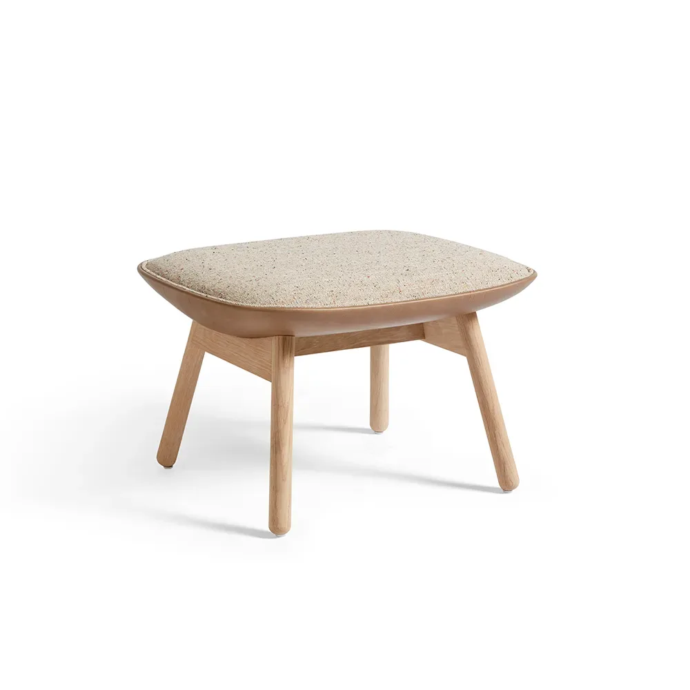 HAY Uchiwa fotpall Bolgheri lgg60 melange-baksida sense nougat läder