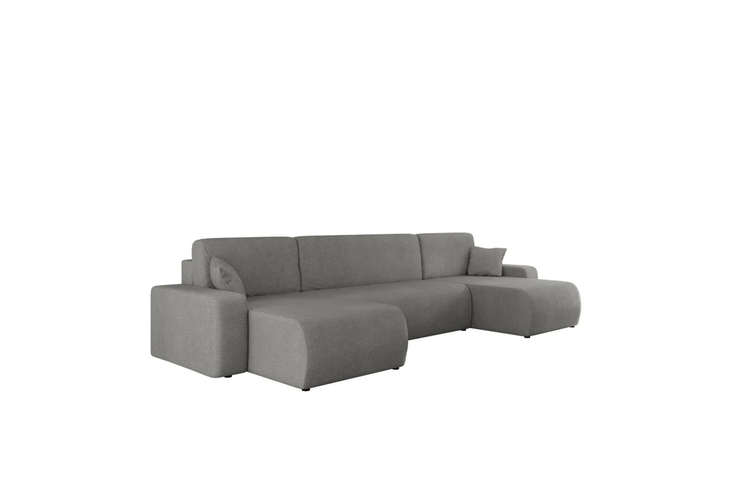 Barile Bäddsoffa Dubbeldivan 4-sits i Plysch - Grå
