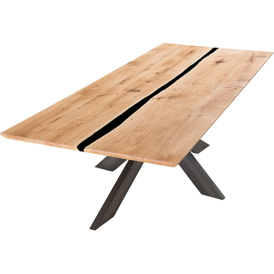 Tisch Resina eiche Holz/Metall B 200 T 100 cm