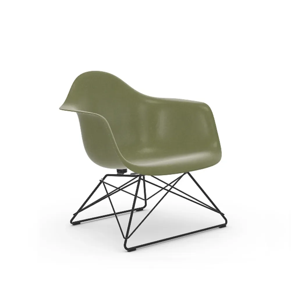 Vitra Eames fiberglass armchair LAR fåtölj Sea foam green-Black