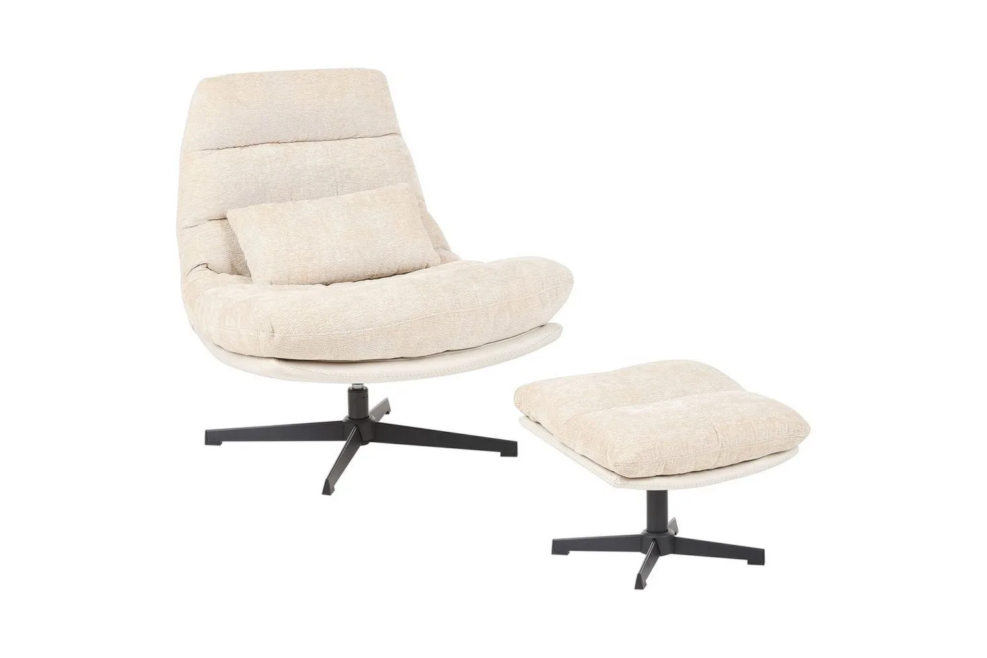 Svängbar fåtölj Tovik - Beige, svart