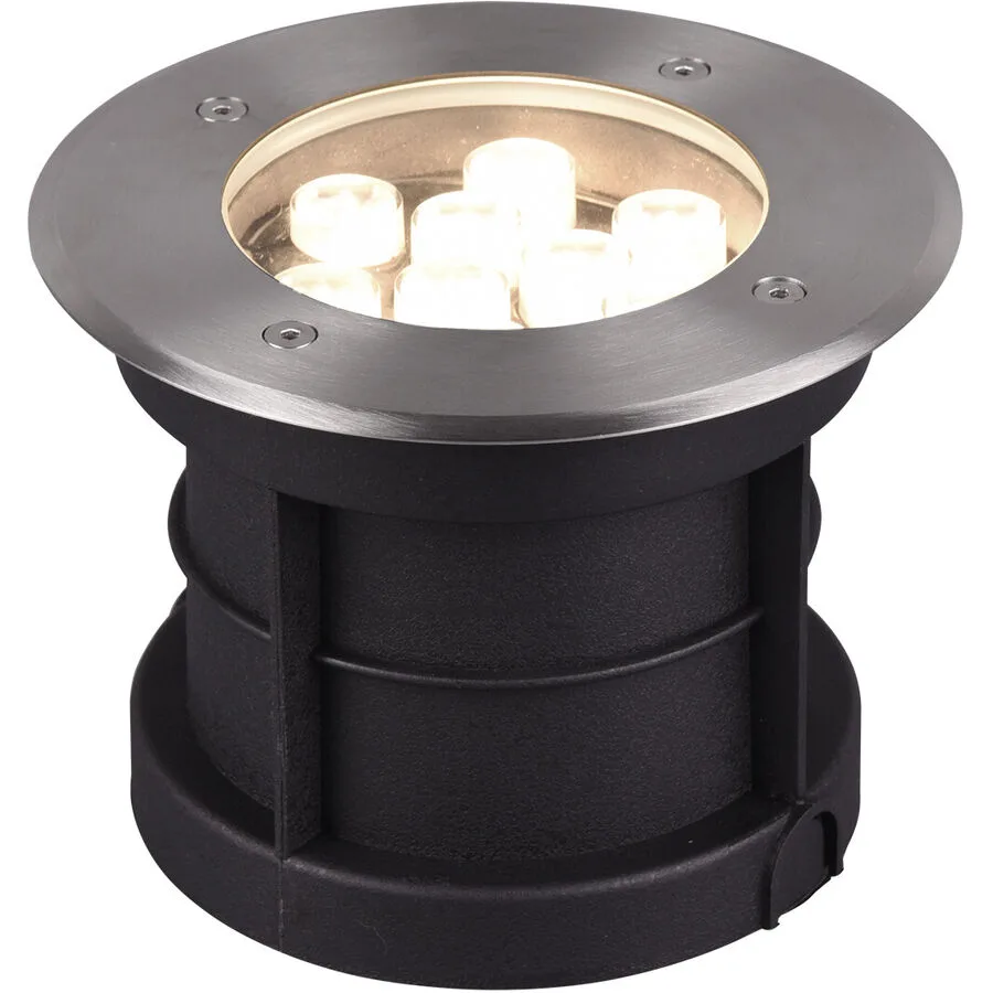 Spot Gabea Grau Edelstahl 16 cm 12 cm - Farbe: Nickel matt - LED - Lichtfarbe: Warmweiss - LED Energiesparlampen