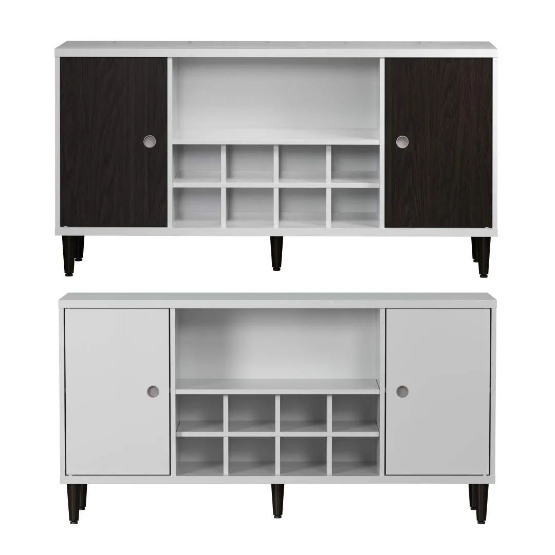 Evolution Sideboard 2 Türen, 1 Raum, 8 Flaschen Wein weiß, schwarz.