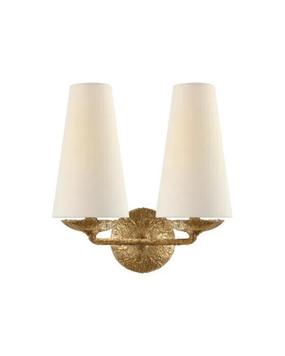 Fontaine Double Sconce Gilded Plaster
