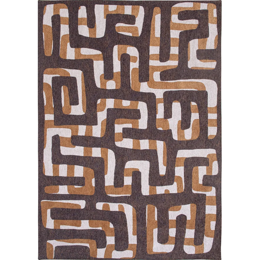 Teppich Kuba Dunkelbraun, Hellbraun, Creme Anderes Muster Polyester 200 x 280 cm