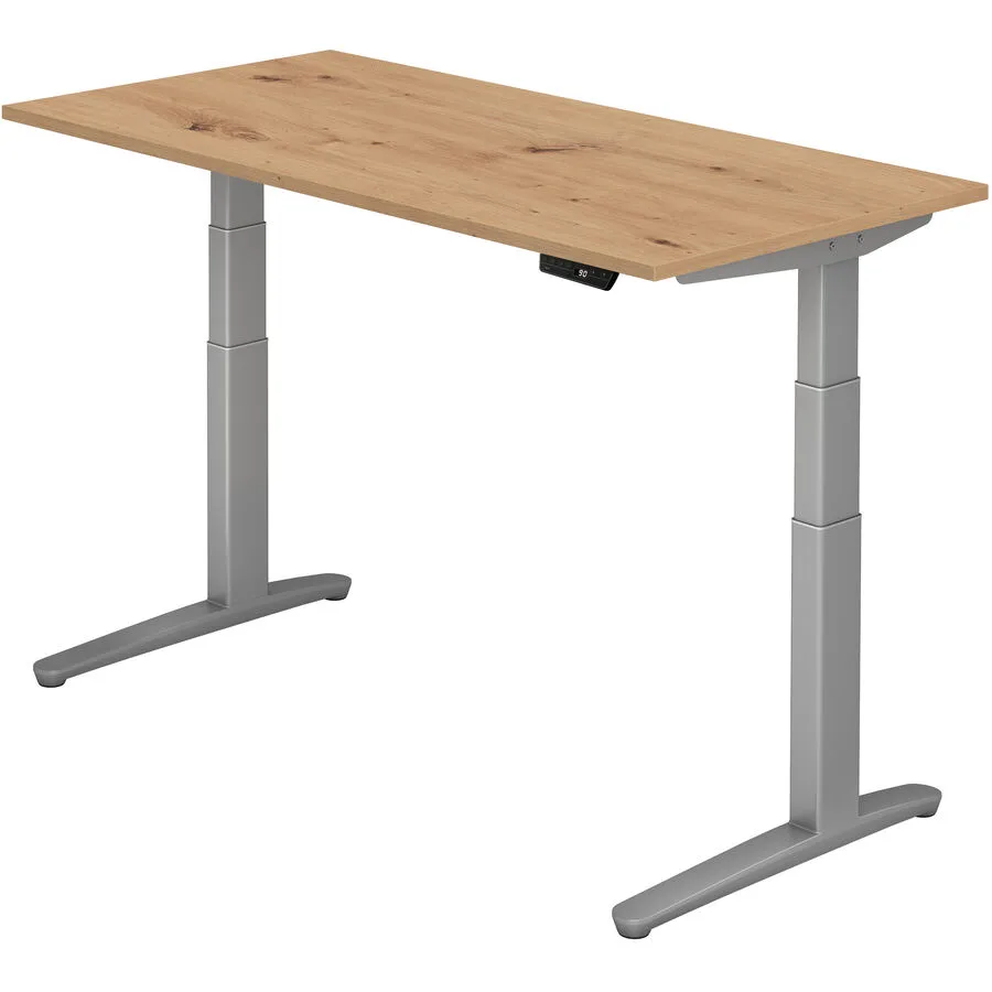 Schreibtisch Office Asteiche Holzwerkstoff Höhenverstellbar B 160 T 80 cm