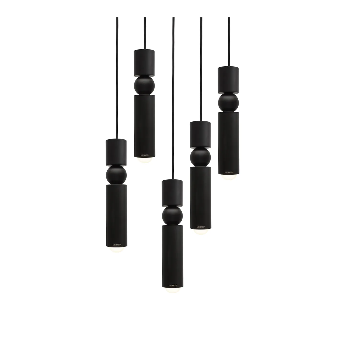 Lee Broom - Fulcrum Chandelier 5 Piece, Mattsvart - Klusterlampor - Svart