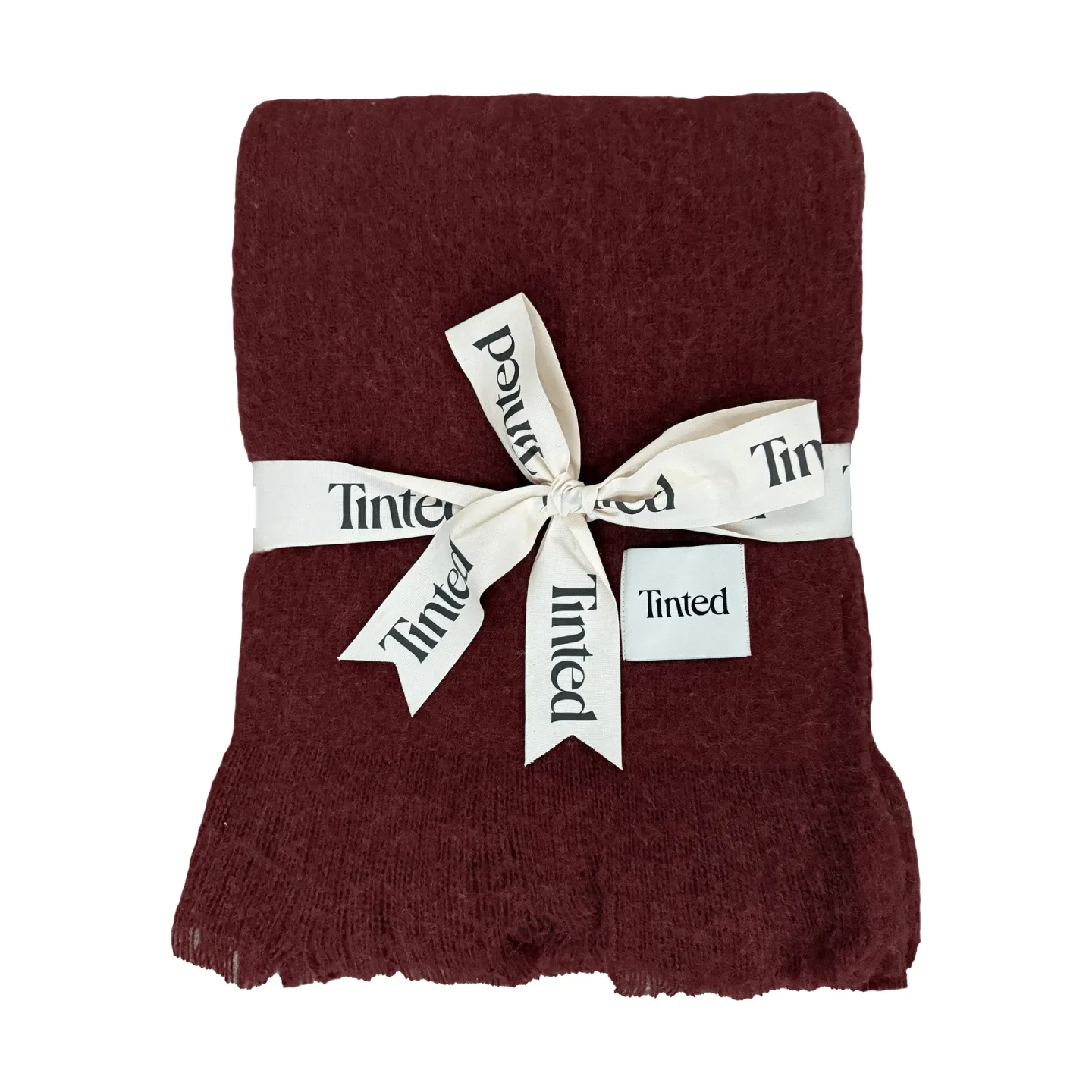 Tinted Fingal Wolldecke Solid wine red, 130x170 cm