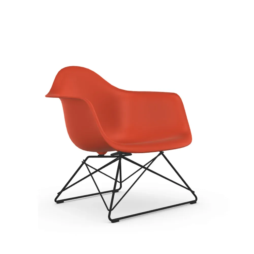 Vitra Eames plastic armchair LAR fåtölj Poppy red-Black