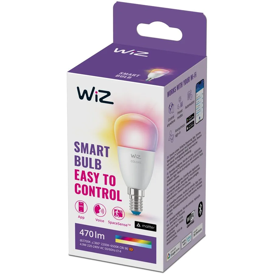 Leuchtmittel WiZ Kunststoff E14 4.9 W - Farbe: weiss - Material: Plastik - LED - Lichtfarbe: Neutralweiss - LED Leuchtmittel