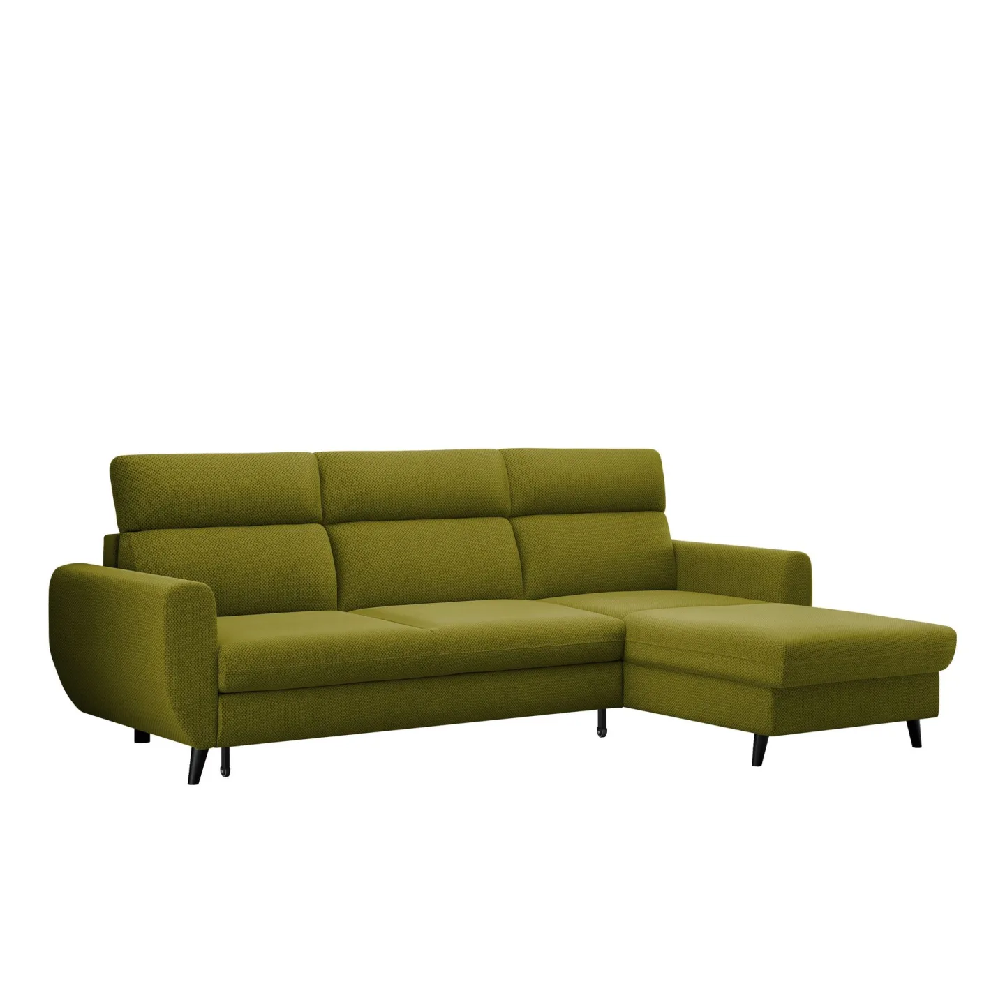 Vylon 3-sits Bäddsoffa med divan - Grön
